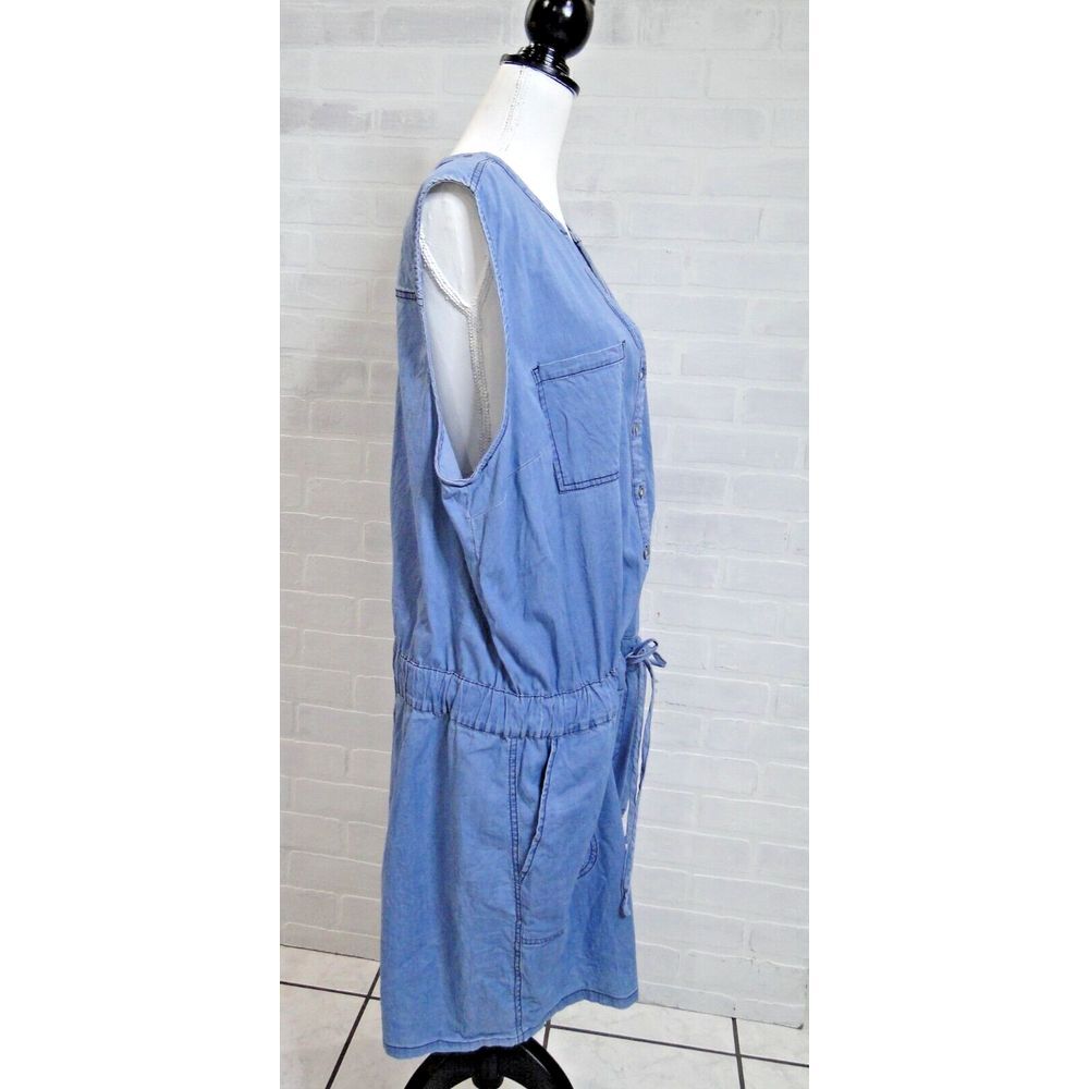 TORRID Size 3‎ Denim Shorts Romper Sleeveless Drawstring Elastic Waist Pockets - Picture 4 of 5